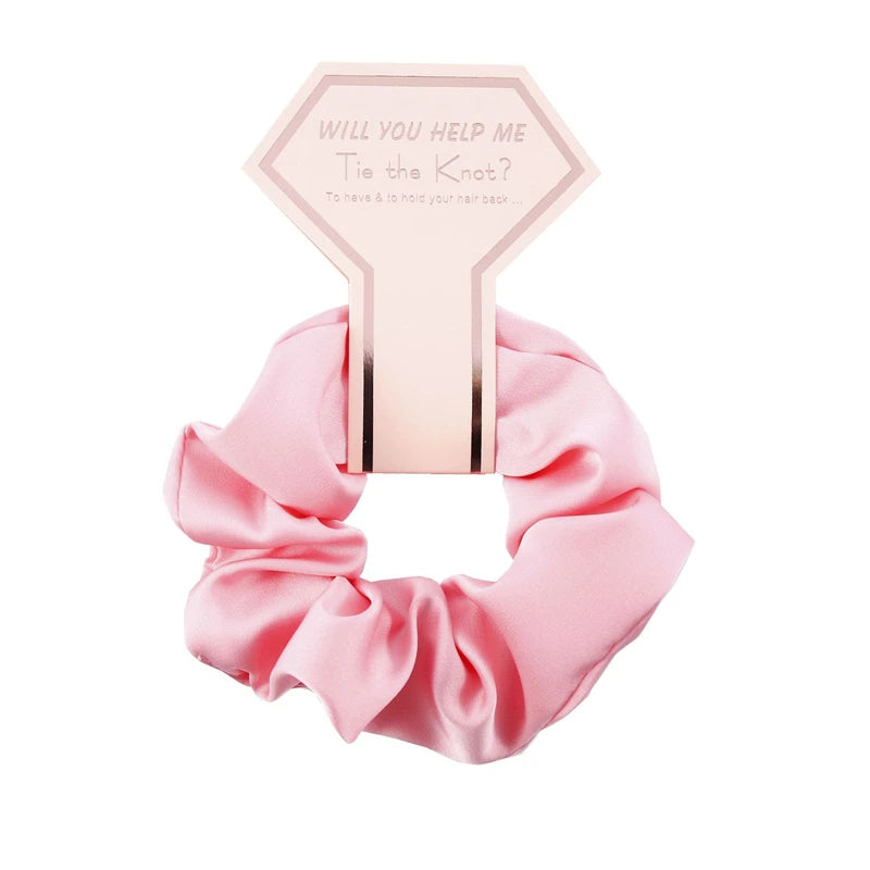 Bridesmaid Satin Scrunchies – Hen Party, Bridal Shower & Wedding Favors