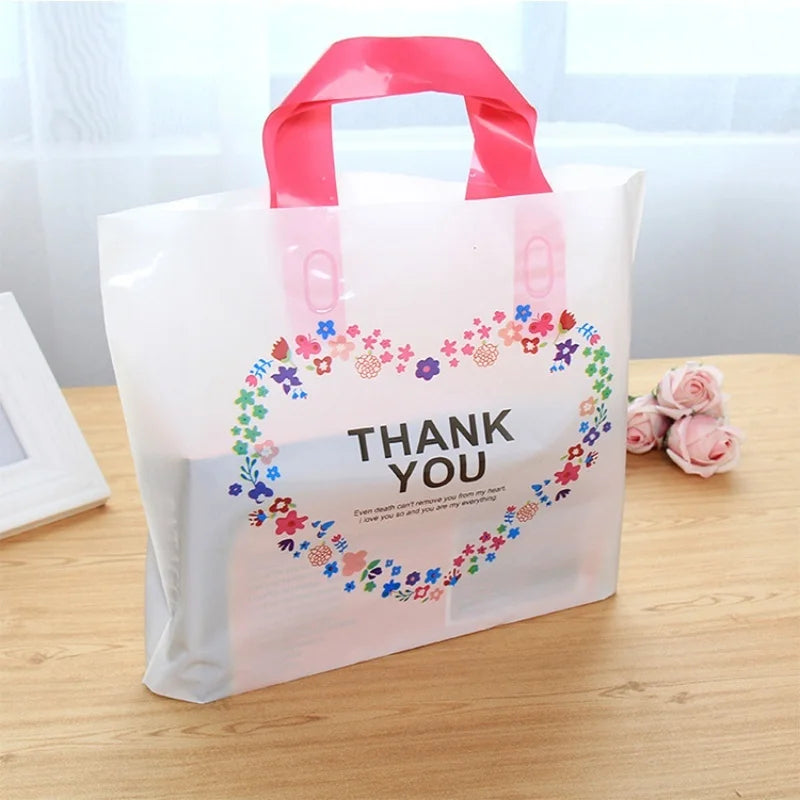50pcs Floral “Thank You” Gift Bags – Wedding, Birthday & Party Favor Packaging