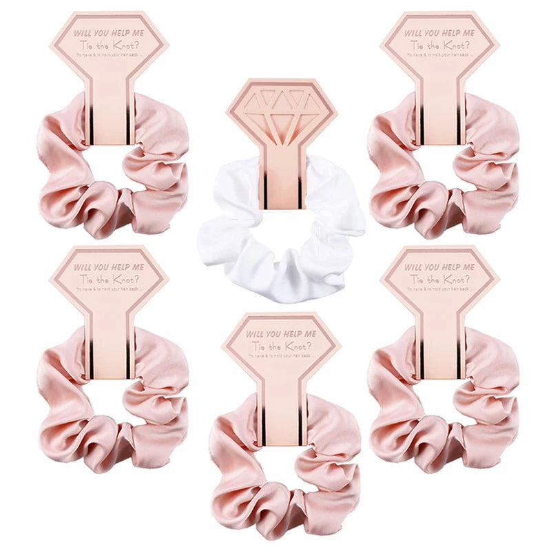 Bridesmaid Satin Scrunchies – Hen Party, Bridal Shower & Wedding Favors