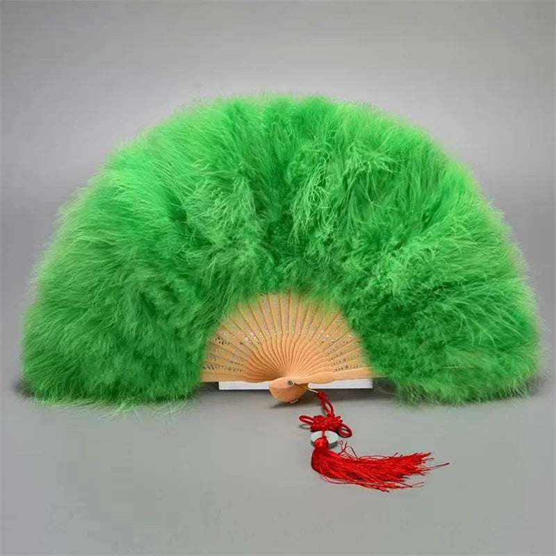 1920s Peacock Feather Folding Fan – Great Gatsby Party, Dance & Wedding Show Accessory
