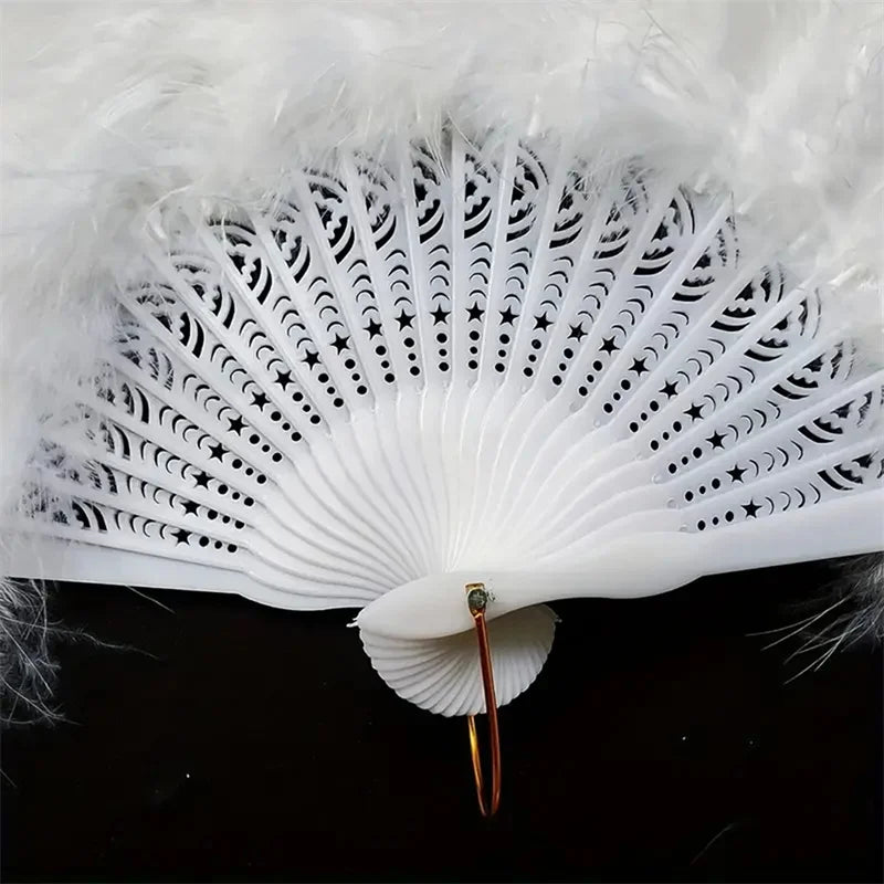 1920s Peacock Feather Folding Fan – Great Gatsby Party, Dance & Wedding Show Accessory