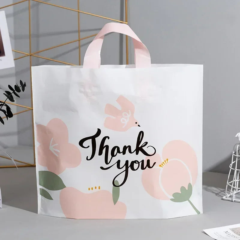 50pcs Floral “Thank You” Gift Bags – Wedding, Birthday & Party Favor Packaging