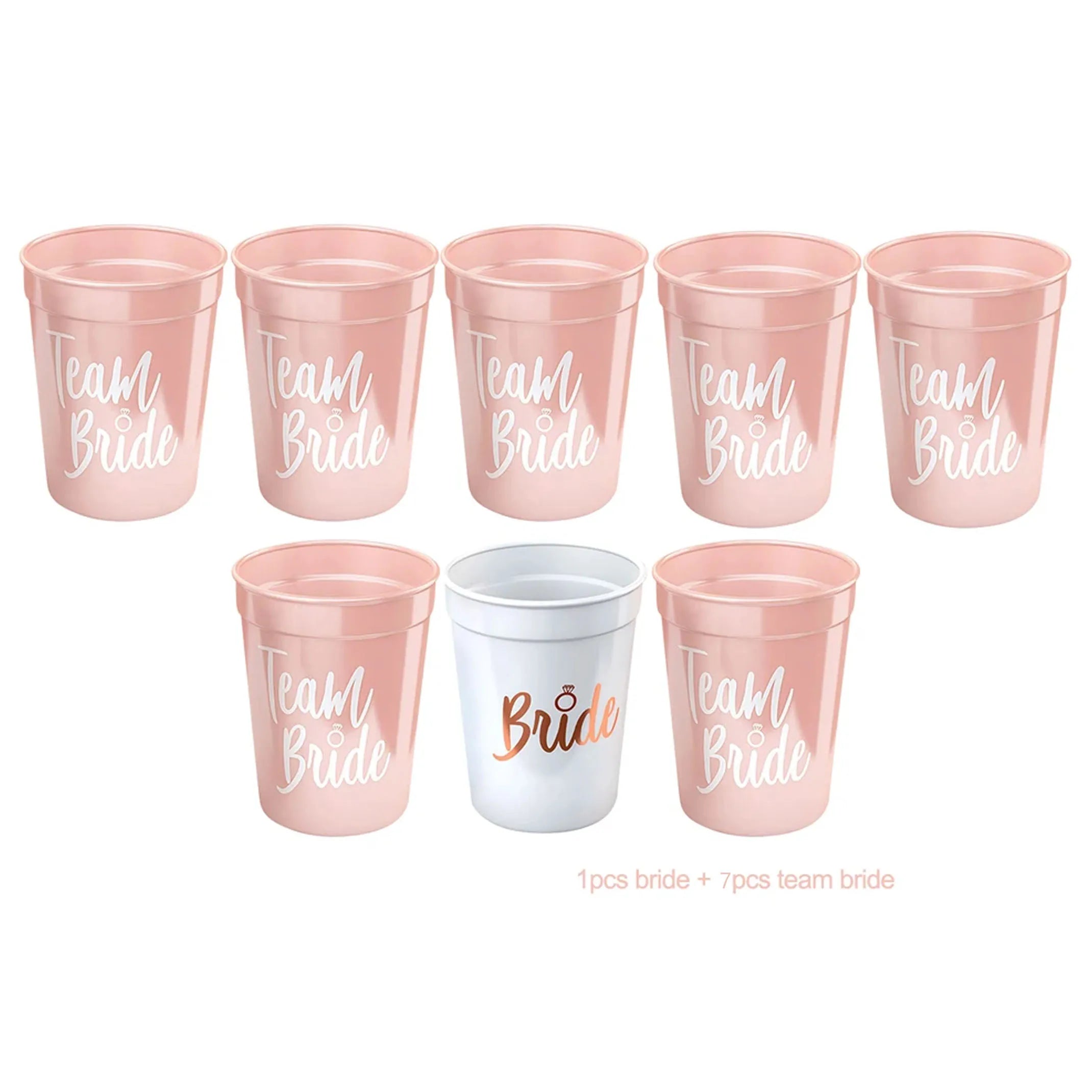 Team Bride & Bride Plastic Cups – Bachelorette Party & Bridal Shower Drinkware Set