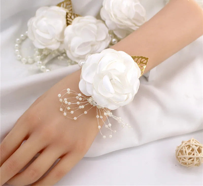 Elegant Rose Wrist Corsage & Boutonniere – Perfect for Weddings, Proms & Formal Events