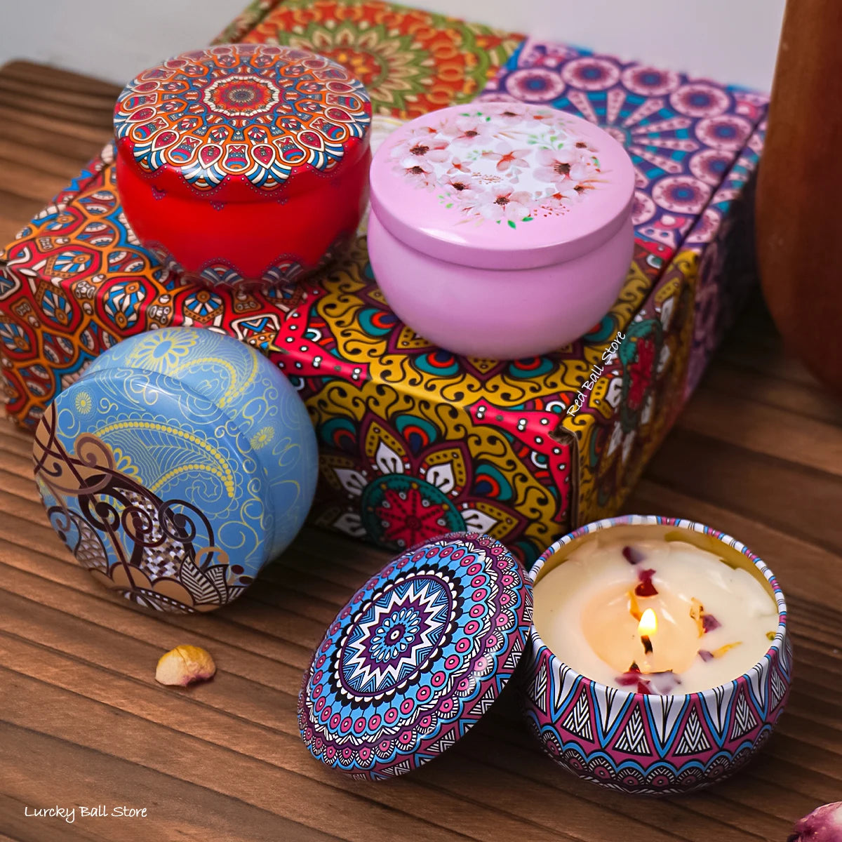 Aromatherapy Candle Gift Set – 4 Fragrances (Lavender, Jasmine, Freesia, Rose)