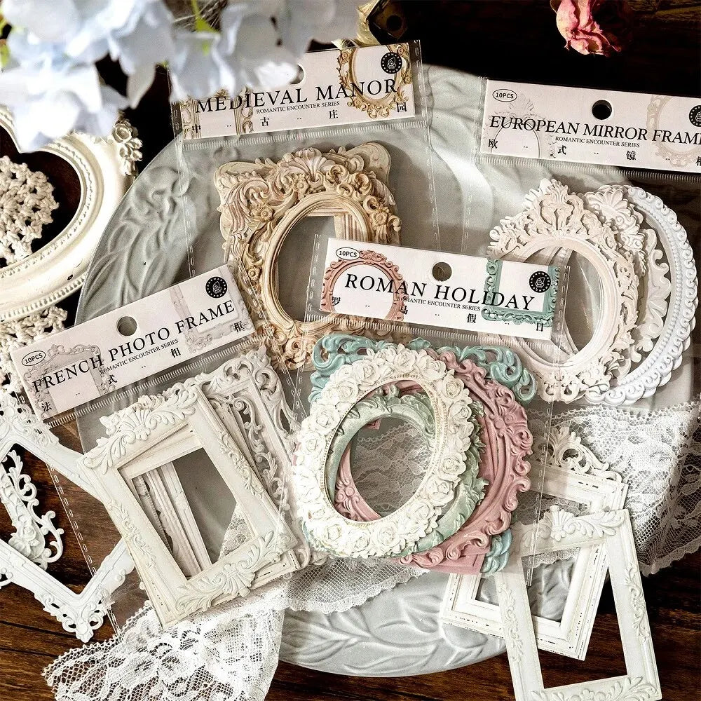 European Vintage Frame Cardstock Set – Retro DIY Paper Craft Collection