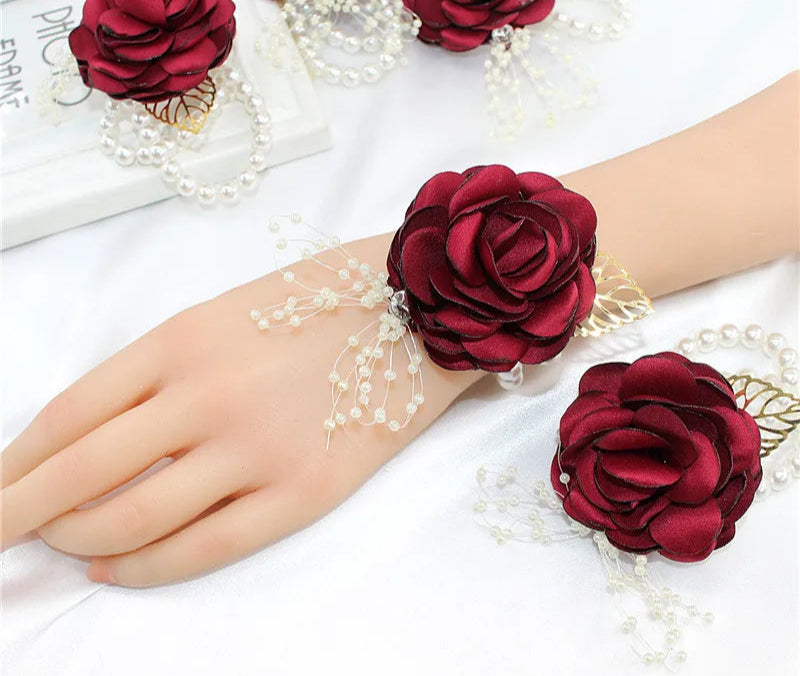 Elegant Rose Wrist Corsage & Boutonniere – Perfect for Weddings, Proms & Formal Events