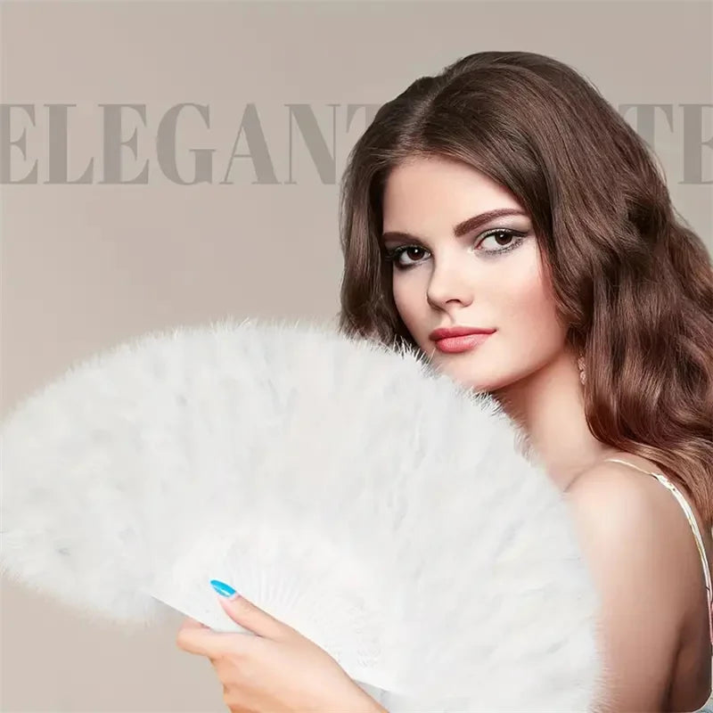 1920s Peacock Feather Folding Fan – Great Gatsby Party, Dance & Wedding Show Accessory