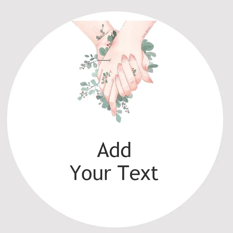 Custom Floral Frame Design Stickers – Personalized Round Labels for Weddings, Gifts & Packaging (100pcs)