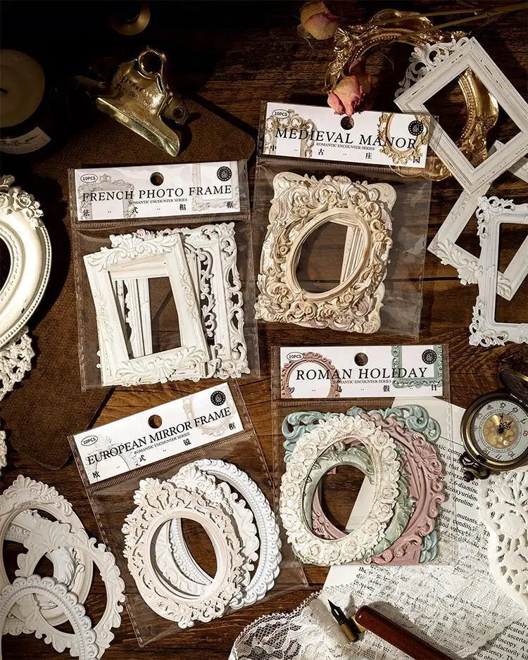 European Vintage Frame Cardstock Set – Retro DIY Paper Craft Collection