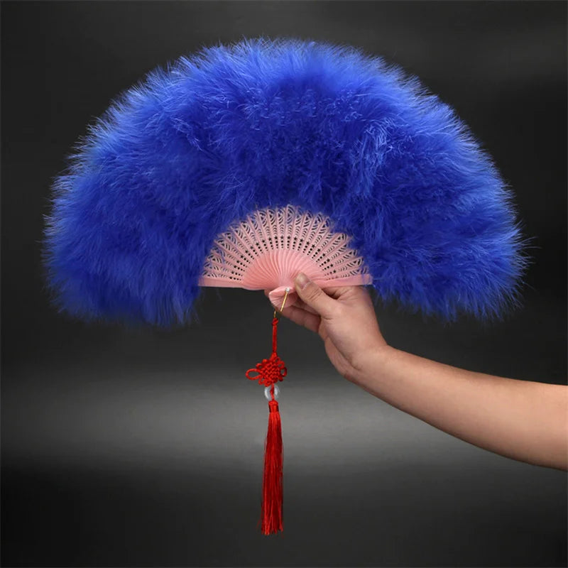 1920s Peacock Feather Folding Fan – Great Gatsby Party, Dance & Wedding Show Accessory