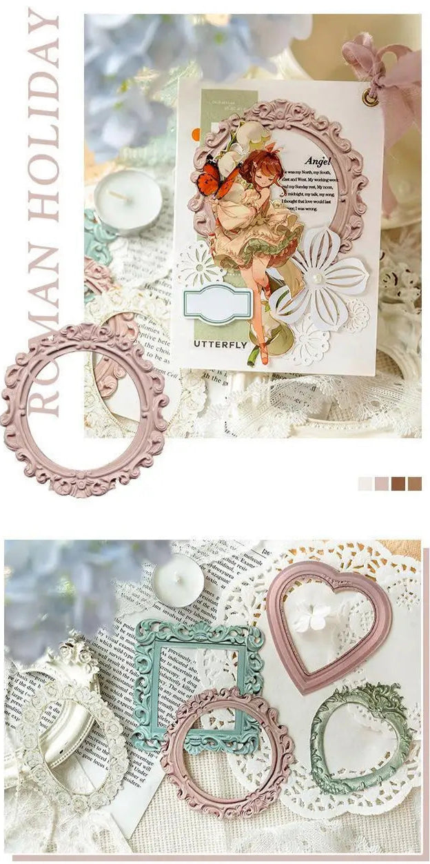 European Vintage Frame Cardstock Set – Retro DIY Paper Craft Collection