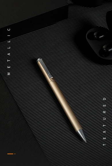 Xiaomi DELI Metal Sign Pen 0.5mm Gel Ink Pens Golden Silver Color Metallic Writing Pen Office Supplies