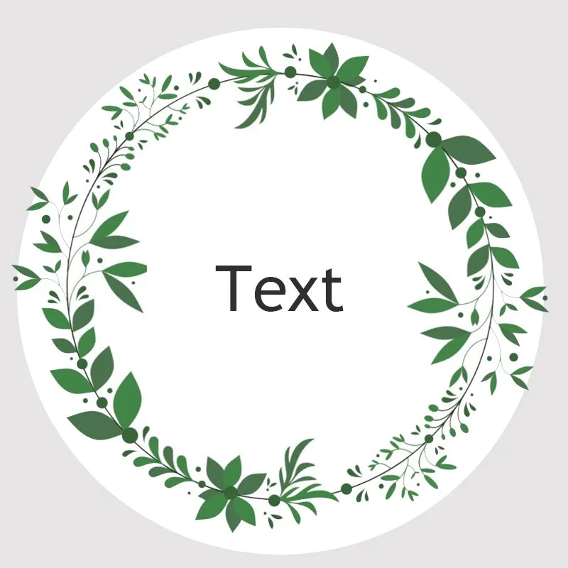 Custom Floral Frame Design Stickers – Personalized Round Labels for Weddings, Gifts & Packaging (100pcs)