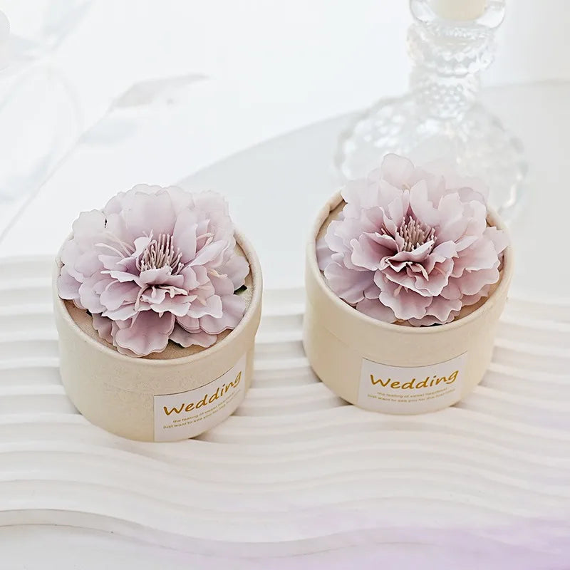 Floral Cylindrical Candy Gift Boxes – Wedding & Party Favor Packaging (10/20/30pcs)
