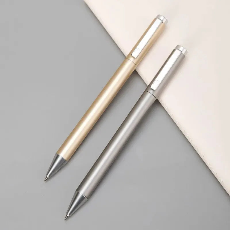 Xiaomi DELI Metal Sign Pen 0.5mm Gel Ink Pens Golden Silver Color Metallic Writing Pen Office Supplies