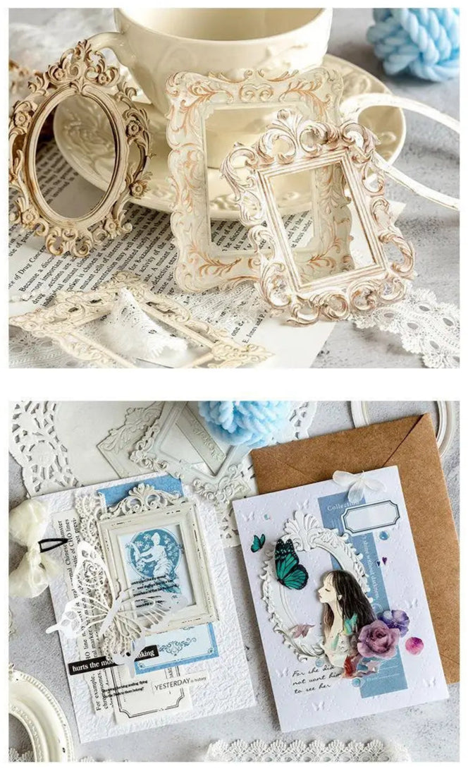 European Vintage Frame Cardstock Set – Retro DIY Paper Craft Collection