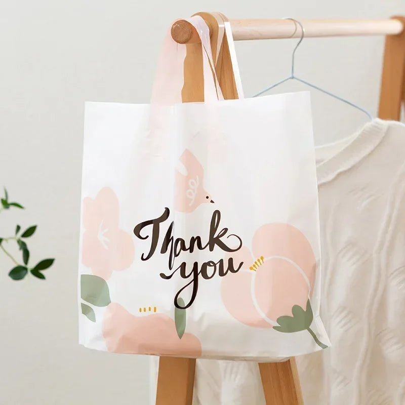 50pcs Floral “Thank You” Gift Bags – Wedding, Birthday & Party Favor Packaging