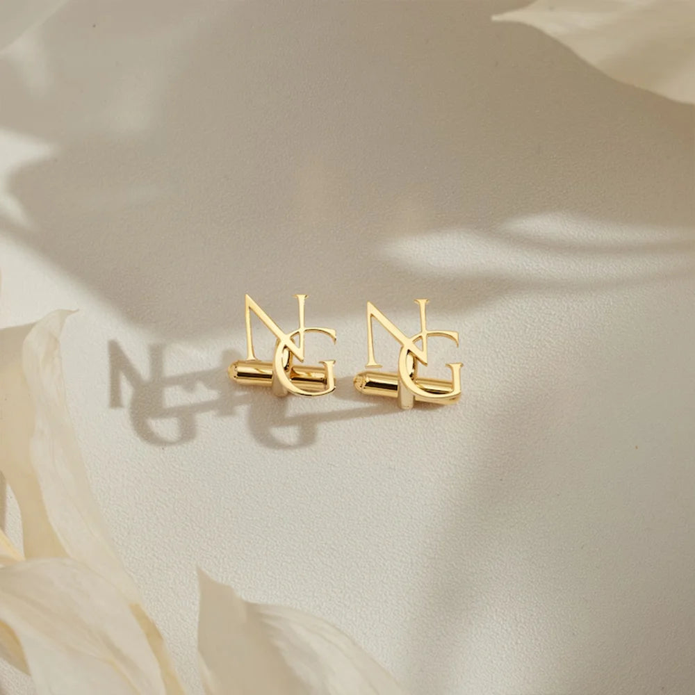 Customized Groom Cufflinks – Personalized Initials, Best Man Gift, Elegant Wedding Jewellery, Personalized Jewellery, Gift for Husband, Father's Day Gift