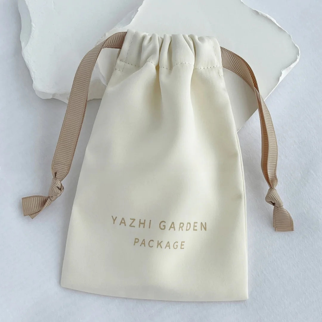 Custom Logo Satin Drawstring Pouches – Luxury Silk Jewellery Gift Bags & Wedding Favor Bags (50, 100pcs)