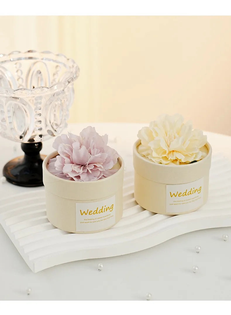 Floral Cylindrical Candy Gift Boxes – Wedding & Party Favor Packaging (10/20/30pcs)
