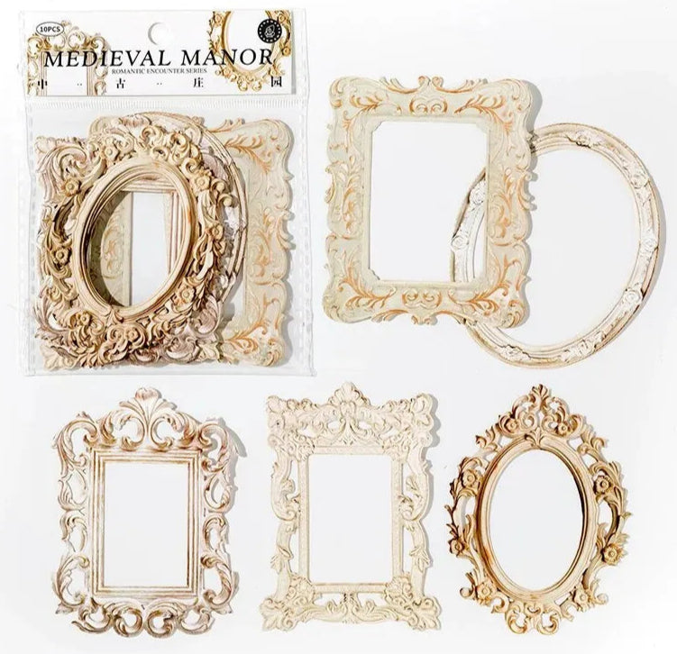 European Vintage Frame Cardstock Set – Retro DIY Paper Craft Collection