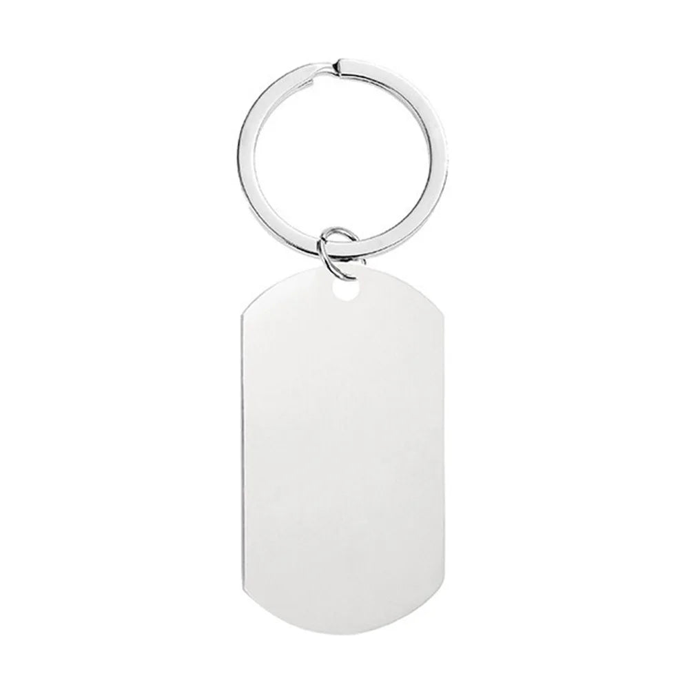 Free Personalized Custom Metal Keychain Stainless Steel Keyring Engraved Name Keychain