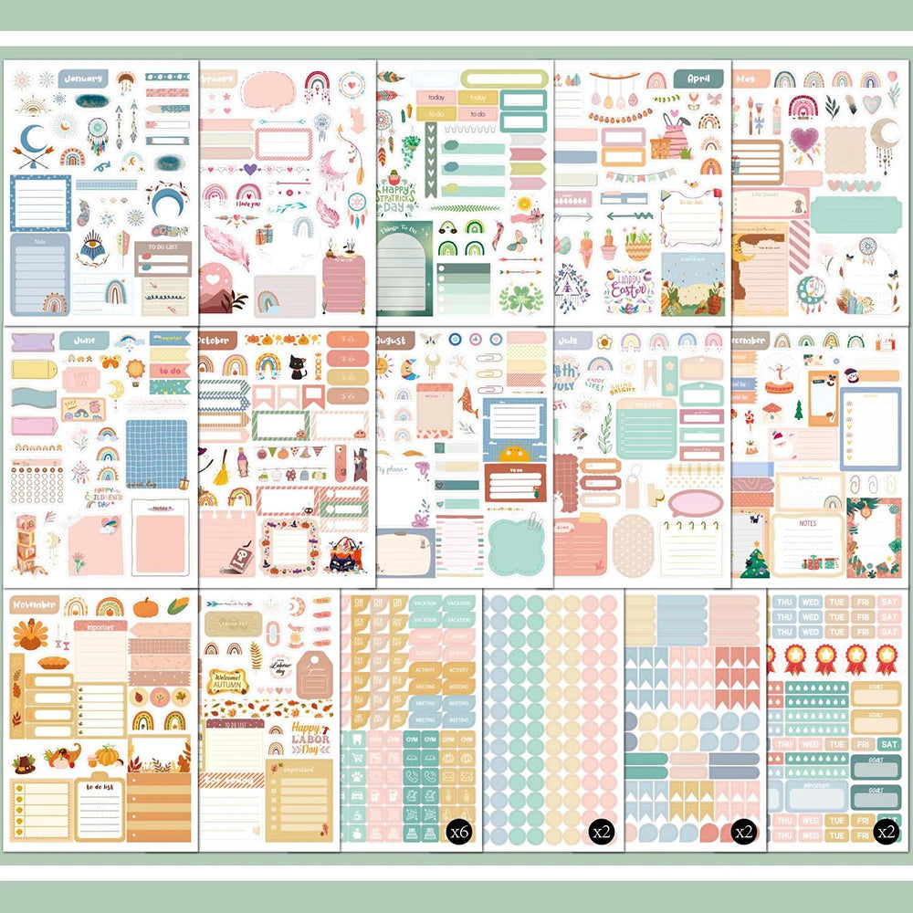 24-Sheet Planner Sticker Book – 1700+ Stickers for Daily, Weekly & Monthly Journaling