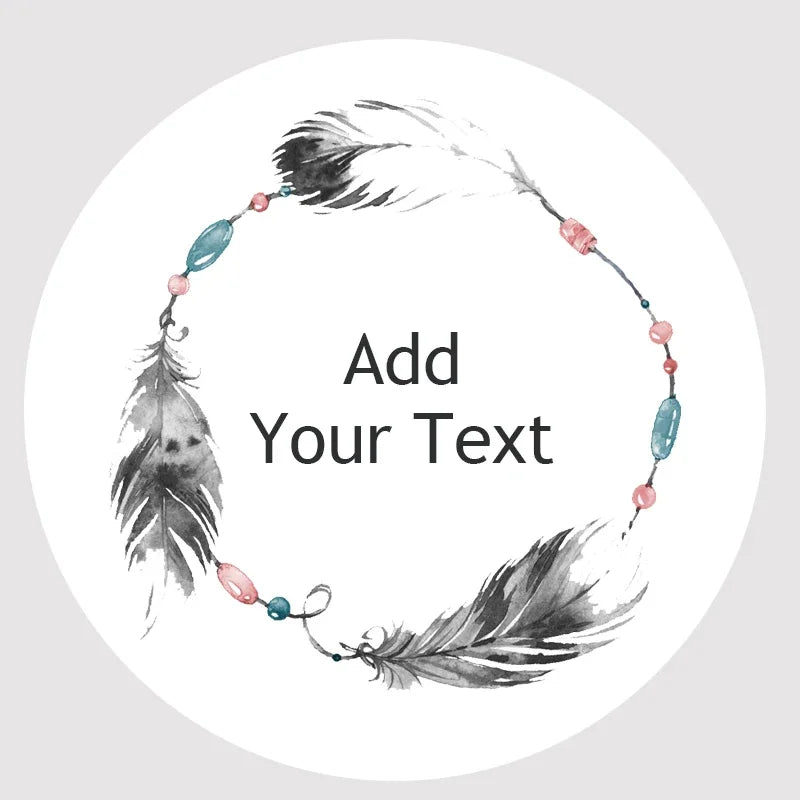 Custom Floral Frame Design Stickers – Personalized Round Labels for Weddings, Gifts & Packaging (100pcs)