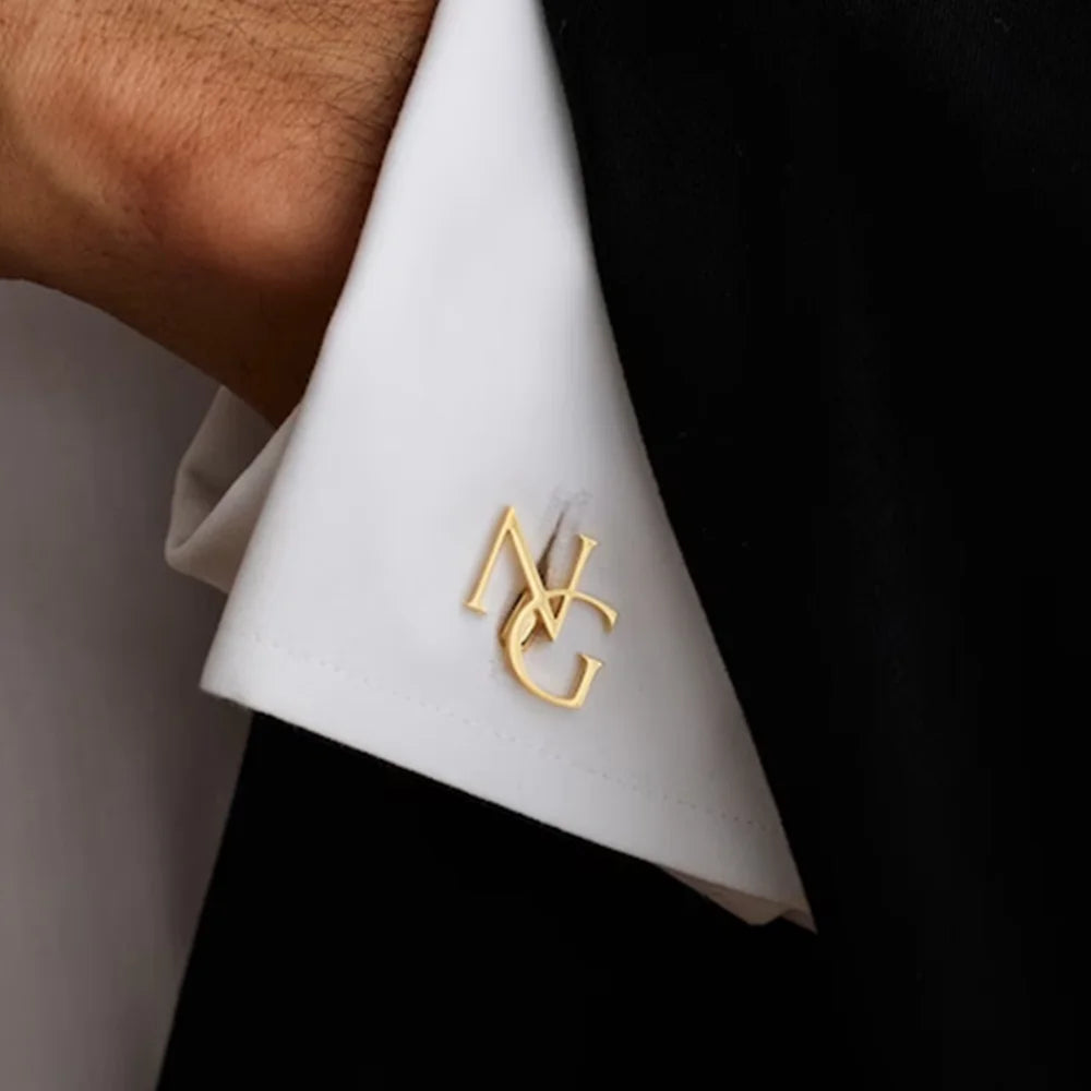 Customized Groom Cufflinks – Personalized Initials, Best Man Gift, Elegant Wedding Jewellery, Personalized Jewellery, Gift for Husband, Father's Day Gift