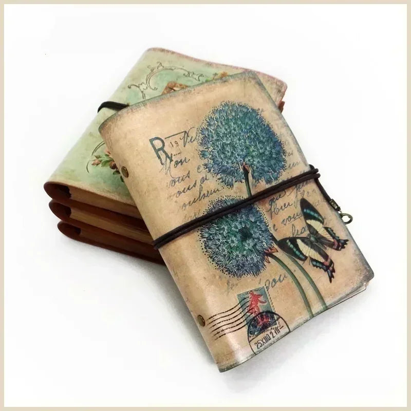 Vintage PU Leather Notebook – Refillable Kraft Paper Journal for Writing, Sketching & Planning