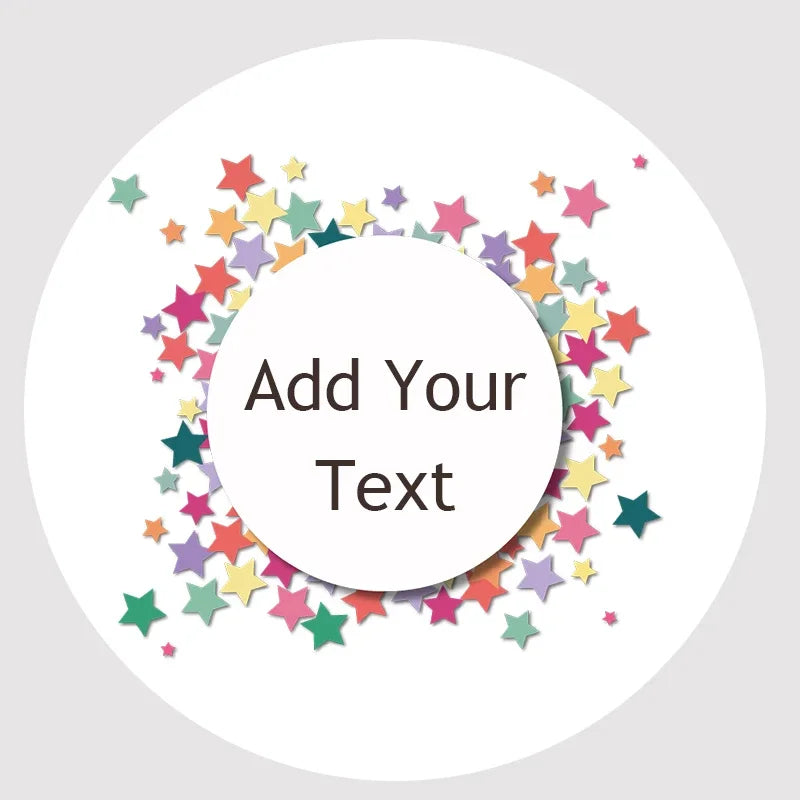 Custom Floral Frame Design Stickers – Personalized Round Labels for Weddings, Gifts & Packaging (100pcs)