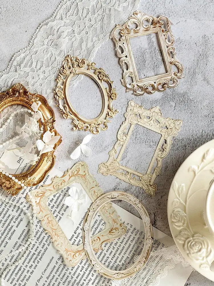 European Vintage Frame Cardstock Set – Retro DIY Paper Craft Collection