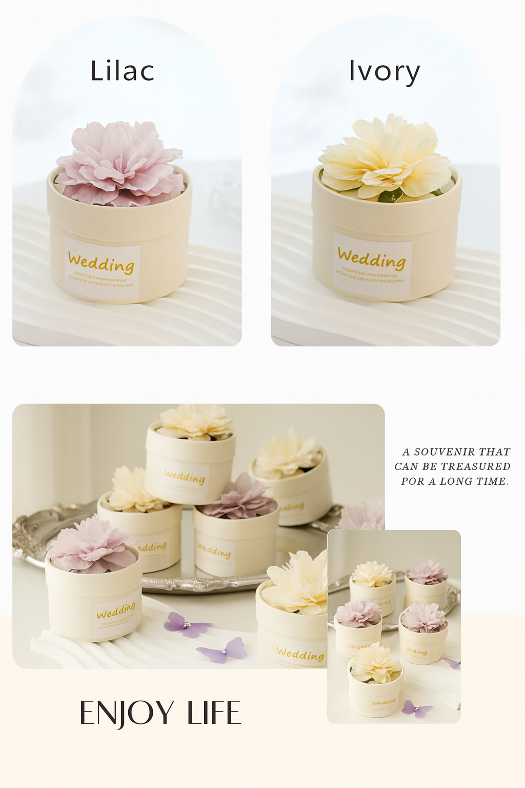 Floral Cylindrical Candy Gift Boxes – Wedding & Party Favor Packaging (10/20/30pcs)